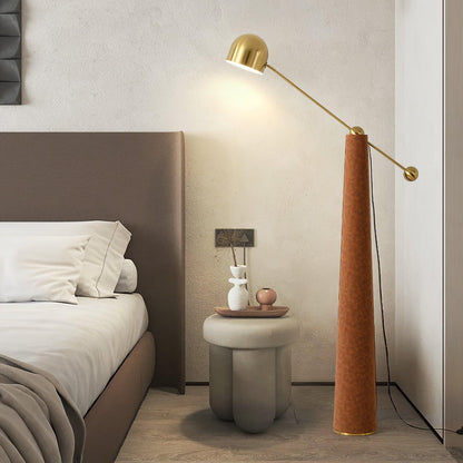 Metronome Floor Lamp - LED, Metal & Leather Design, Indoor