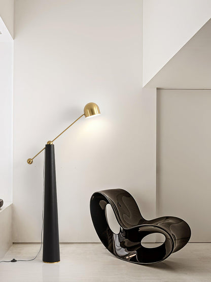 Metronome Floor Lamp - LED, Metal & Leather Design, Indoor