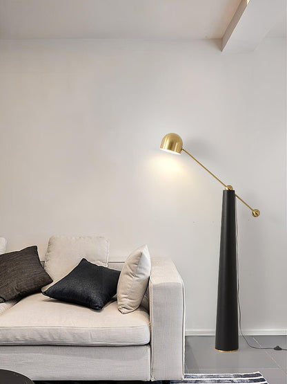 Metronome Floor Lamp - LED, Metal & Leather Design, Indoor