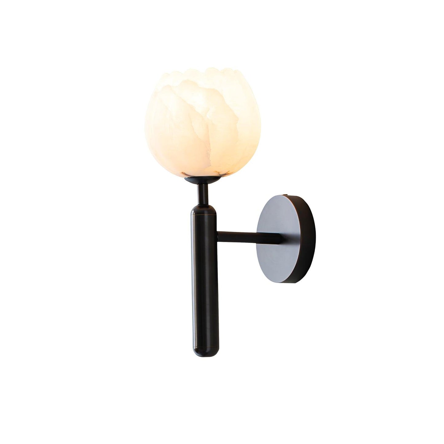 Mian Wall Lamp LED Sconce with Brass and Alabaster Design