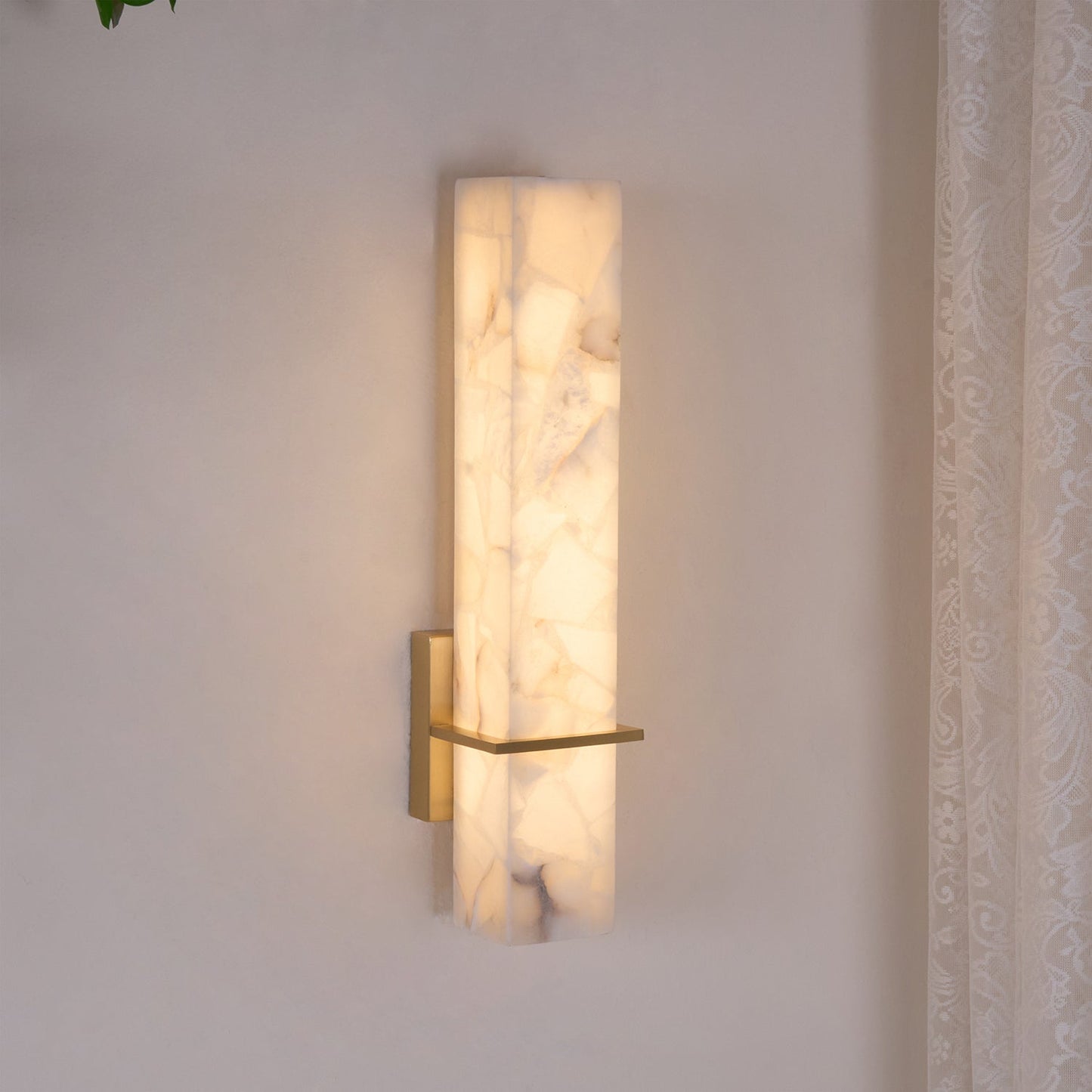 Milan Wall Sconce LED Indoor Lighting Brass Alabaster Fixture