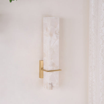 Milan Wall Sconce LED Indoor Lighting Brass Alabaster Fixture