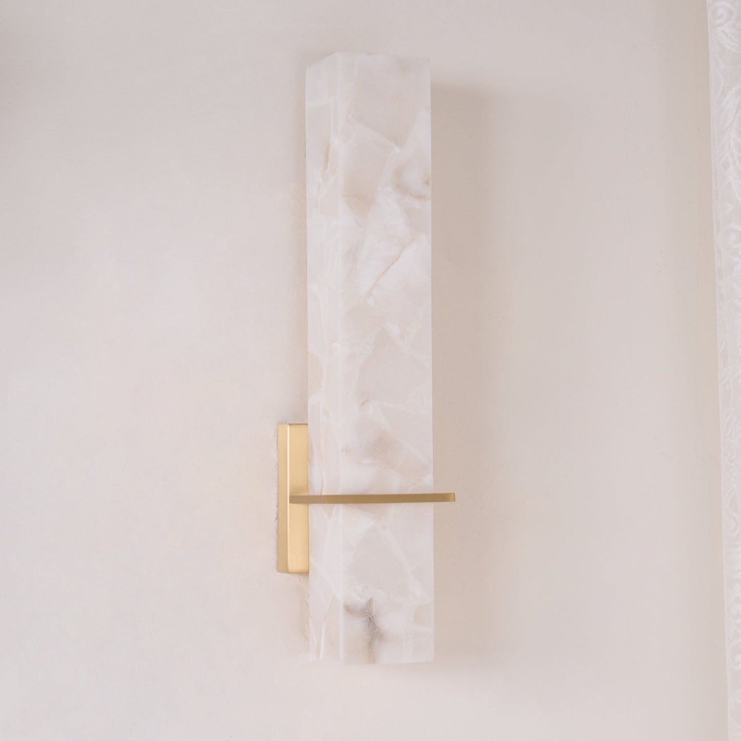 Milan Wall Sconce LED Indoor Lighting Brass Alabaster Fixture