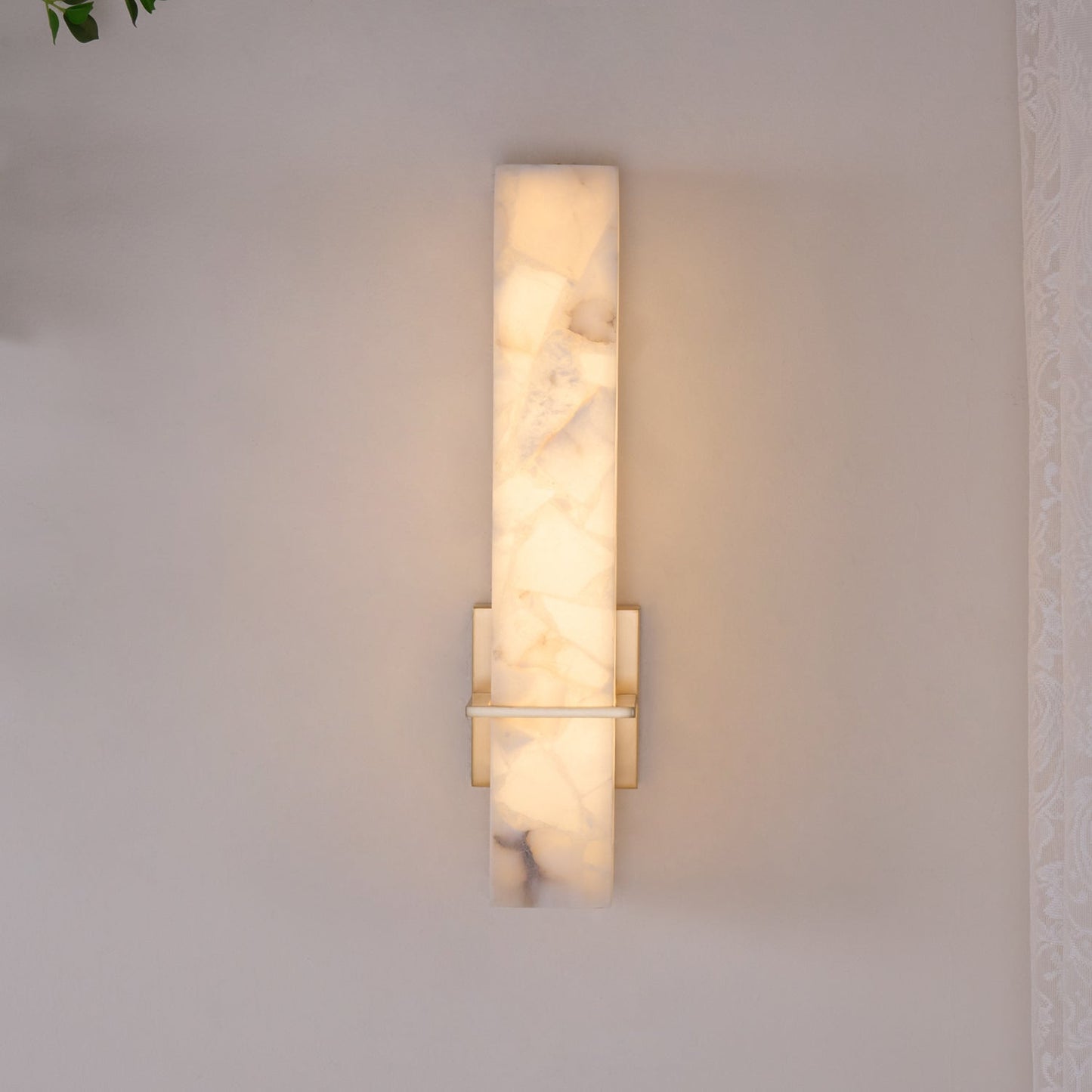 Milan Wall Sconce LED Indoor Lighting Brass Alabaster Fixture