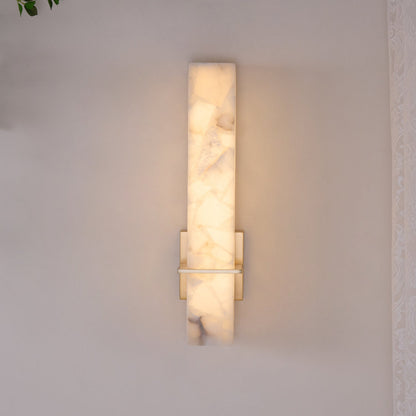 Milan Wall Sconce LED Indoor Lighting Brass Alabaster Fixture