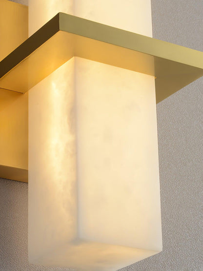 Milan Wall Sconce LED Indoor Lighting Brass Alabaster Fixture
