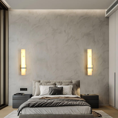 Milan Wall Sconce LED Indoor Lighting Brass Alabaster Fixture