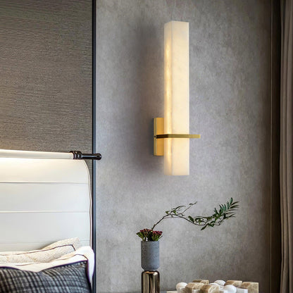 Milan Wall Sconce LED Indoor Lighting Brass Alabaster Fixture
