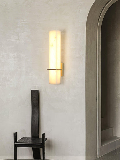 Milan Wall Sconce LED Indoor Lighting Brass Alabaster Fixture