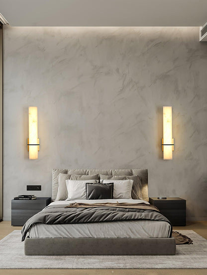 Milan Wall Sconce LED Indoor Lighting Brass Alabaster Fixture