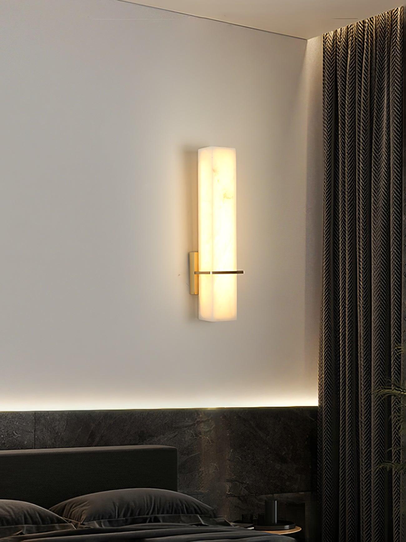 Milan Wall Sconce LED Indoor Lighting Brass Alabaster Fixture