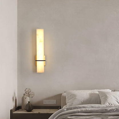 Milan Wall Sconce LED Indoor Lighting Brass Alabaster Fixture