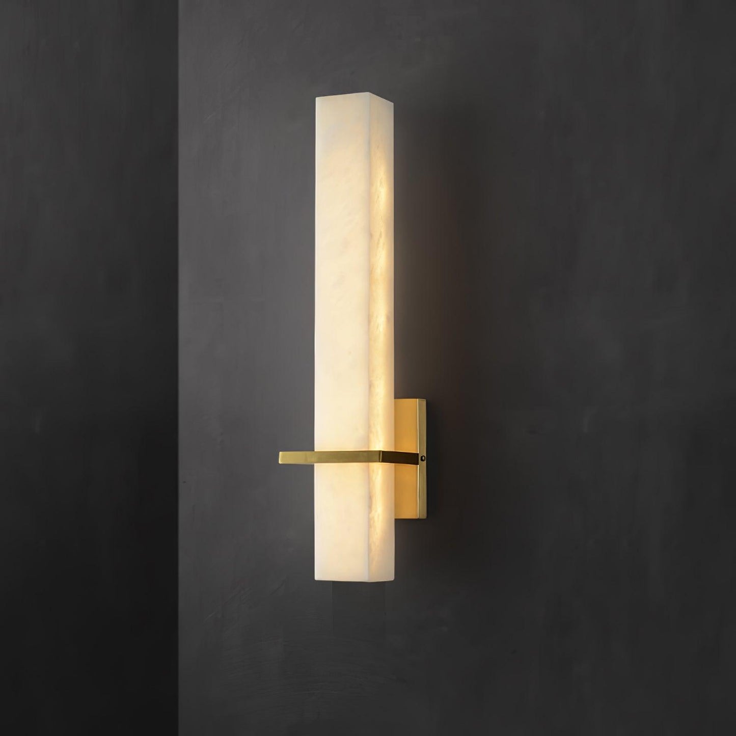 Milan Wall Sconce LED Indoor Lighting Brass Alabaster Fixture