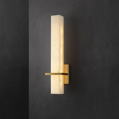 Milan Wall Sconce LED Indoor Lighting Brass Alabaster Fixture
