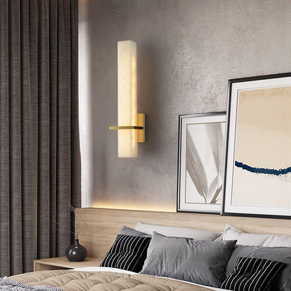 Milan Wall Sconce LED Indoor Lighting Brass Alabaster Fixture
