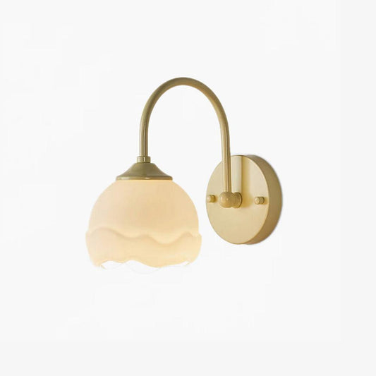 Milk White Floral Wall Lamp - Elegant LED Indoor Lighting