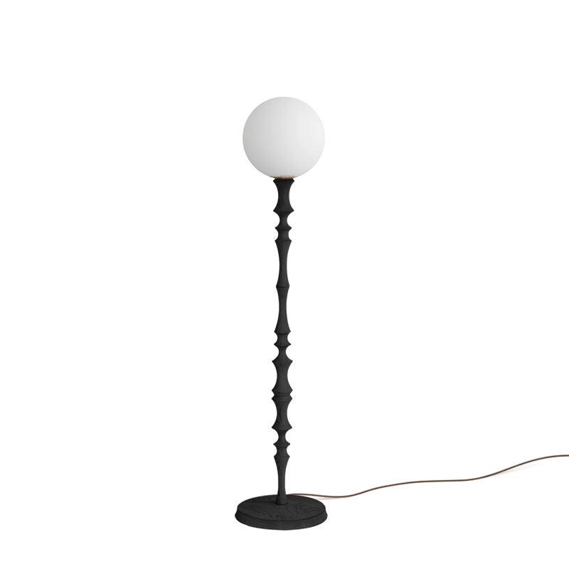 Milo Floor Lamp with Wooden Base and LED Light