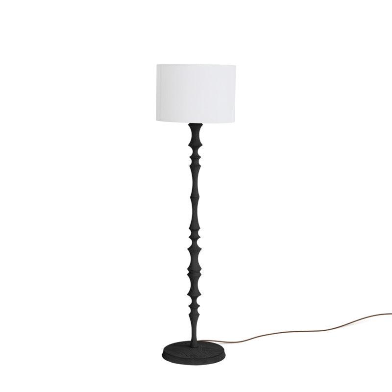 Milo Floor Lamp with Wooden Base and LED Light