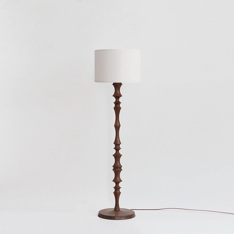 Milo Floor Lamp with Wooden Base and LED Light