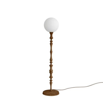 Milo Floor Lamp with Wooden Base and LED Light