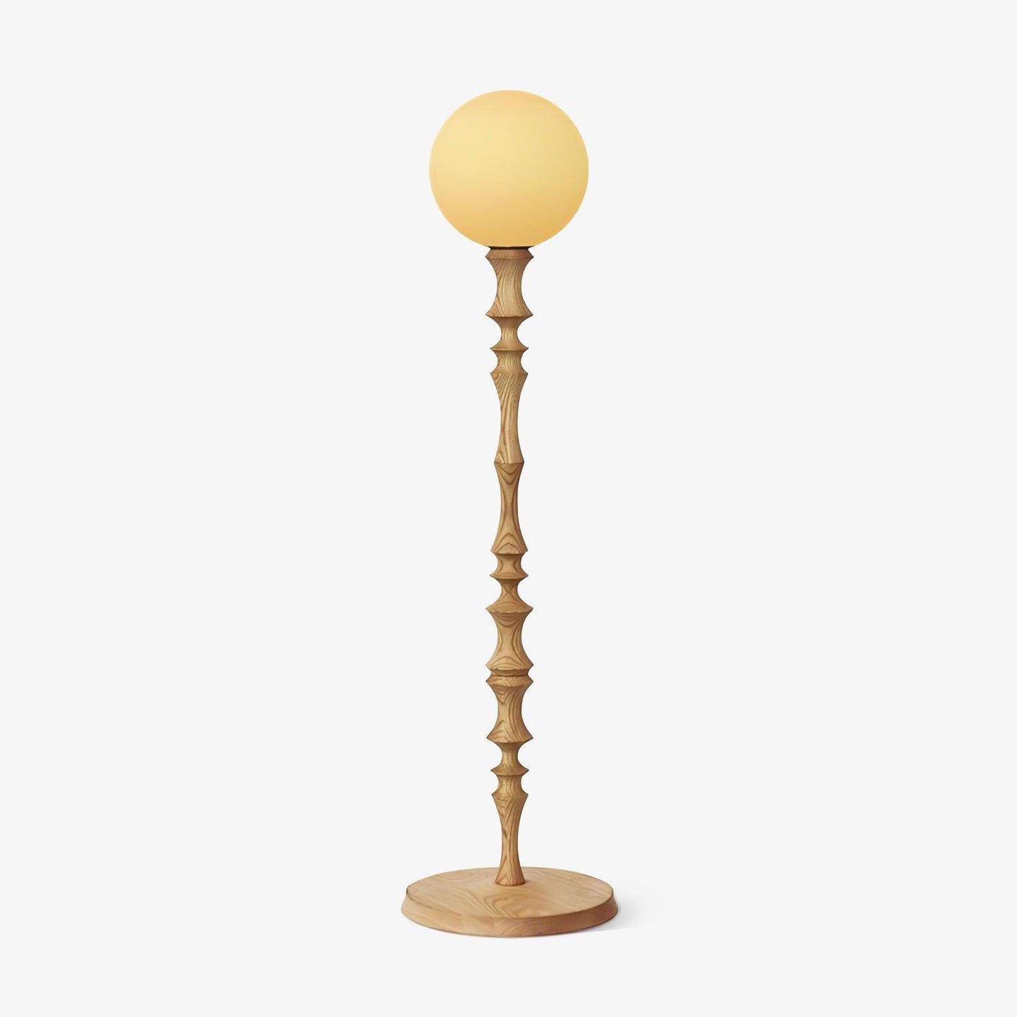 Milo Floor Lamp with Wooden Base and LED Light