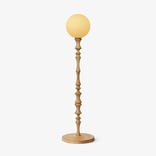 Milo Floor Lamp with Wooden Base and LED Light