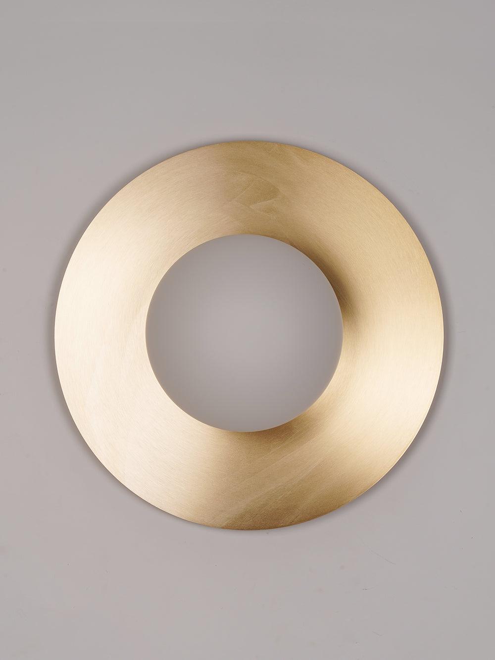 Round Glass Art Wall Lamp - LED Indoor Wall Light, Black