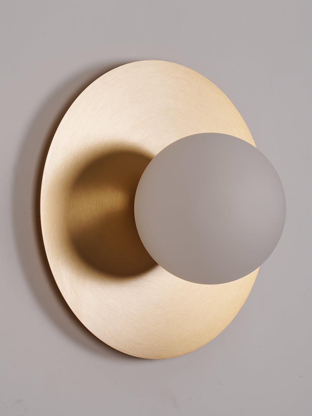 Round Glass Art Wall Lamp - LED Indoor Wall Light, Black