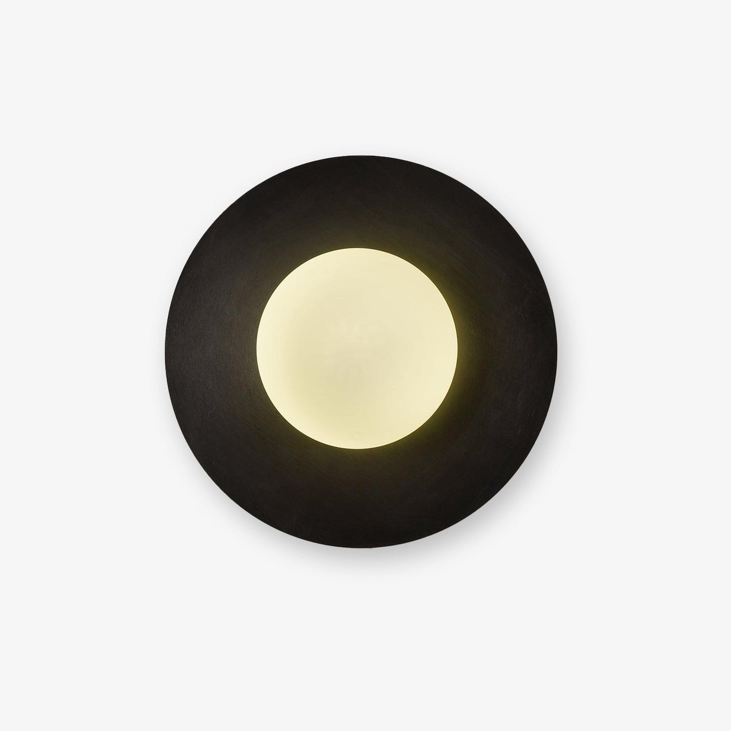 Round Glass Art Wall Lamp - LED Indoor Wall Light, Black