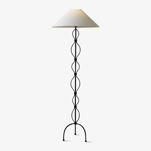 Minimalist Iron Twist Floor Lamp - Black LED Indoor Light