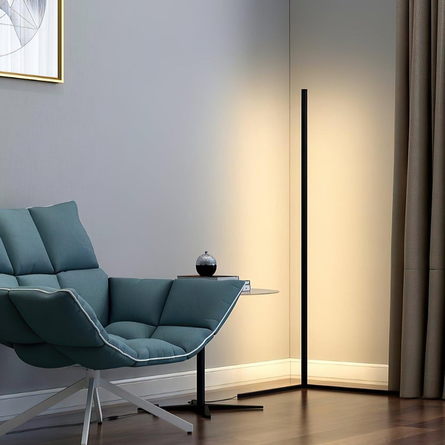 Minimalist LED Floor Lamp with Dimmable Control - Black