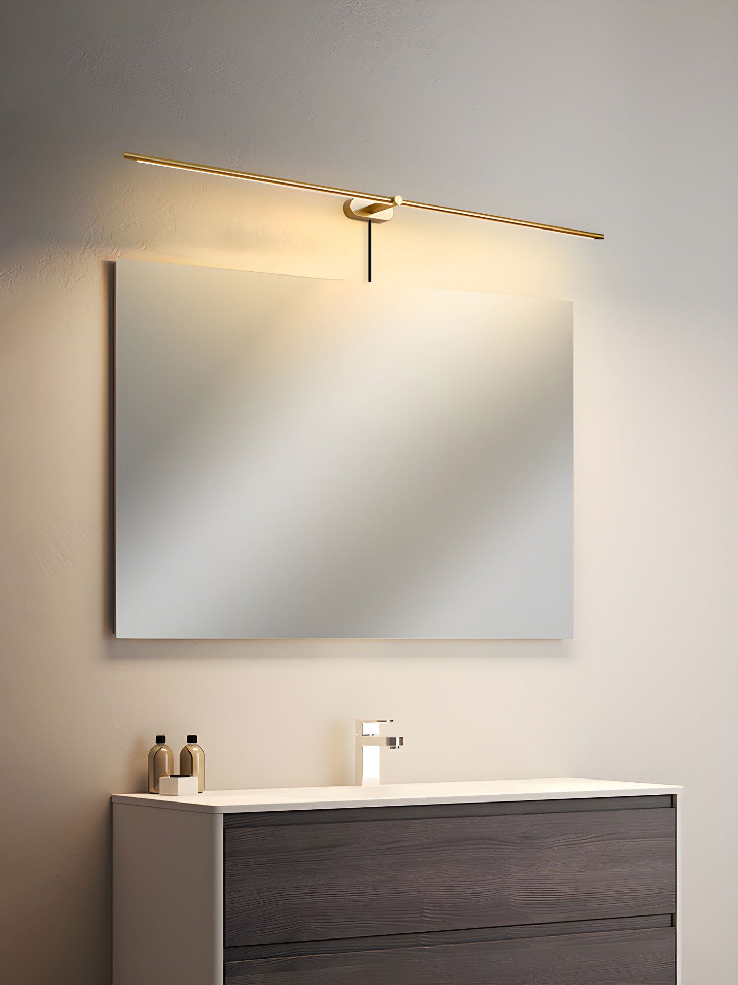 Minimalist Linear Plug-in Wall Lamp with Integrated LED Light