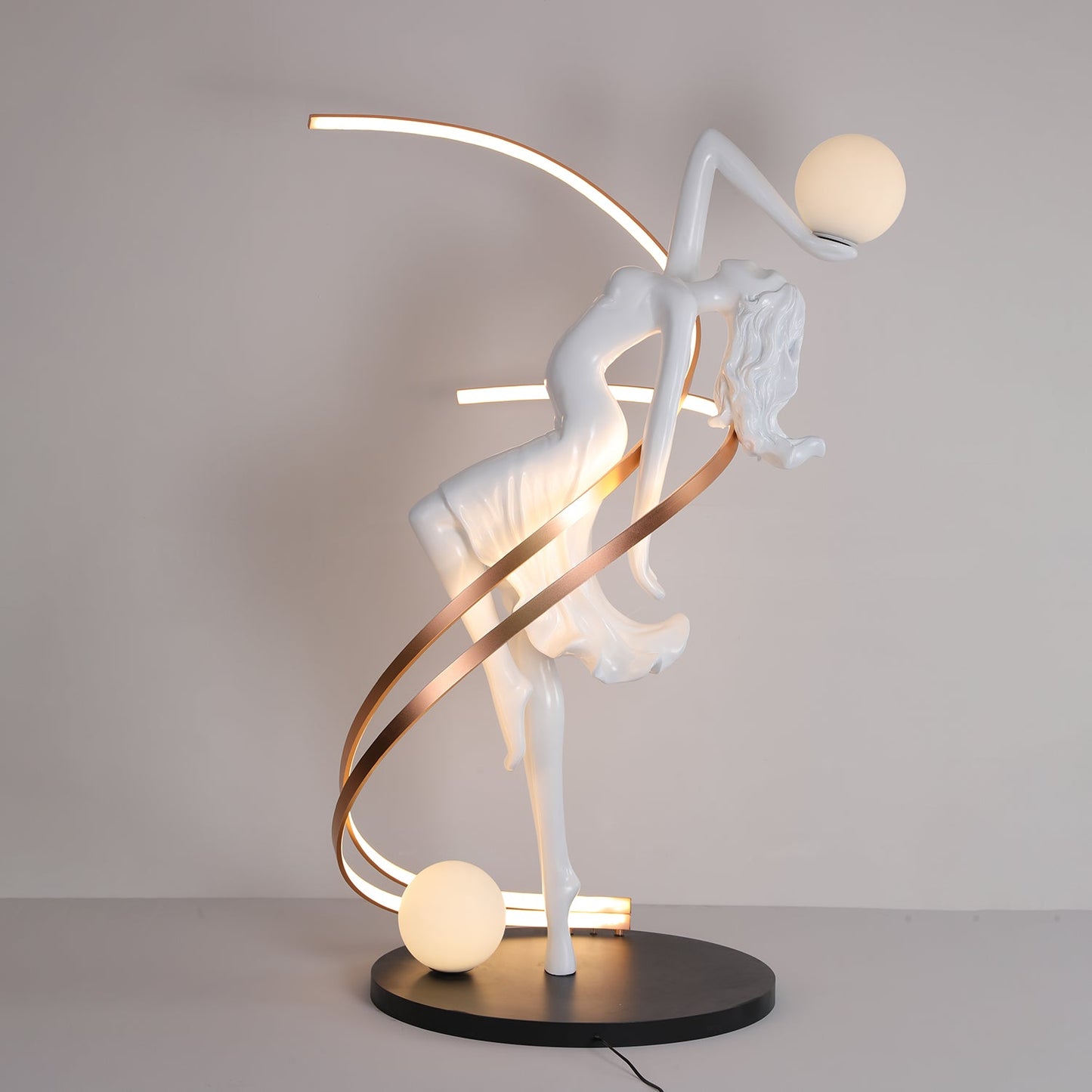 Misha Goddess Statue Floor Lamp with LED Light, Indoor Decor