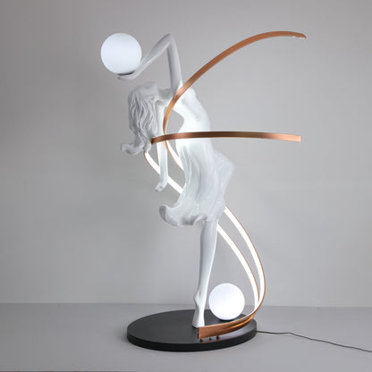 Misha Goddess Statue Floor Lamp with LED Light, Indoor Decor
