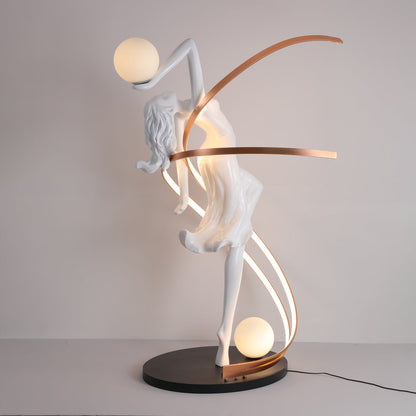 Misha Goddess Statue Floor Lamp with LED Light, Indoor Decor