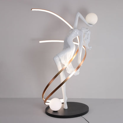 Misha Goddess Statue Floor Lamp with LED Light, Indoor Decor