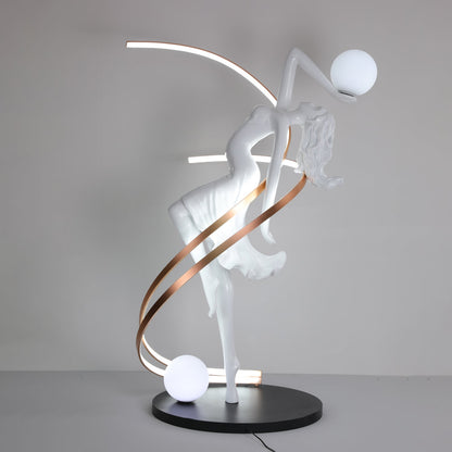 Misha Goddess Statue Floor Lamp with LED Light, Indoor Decor