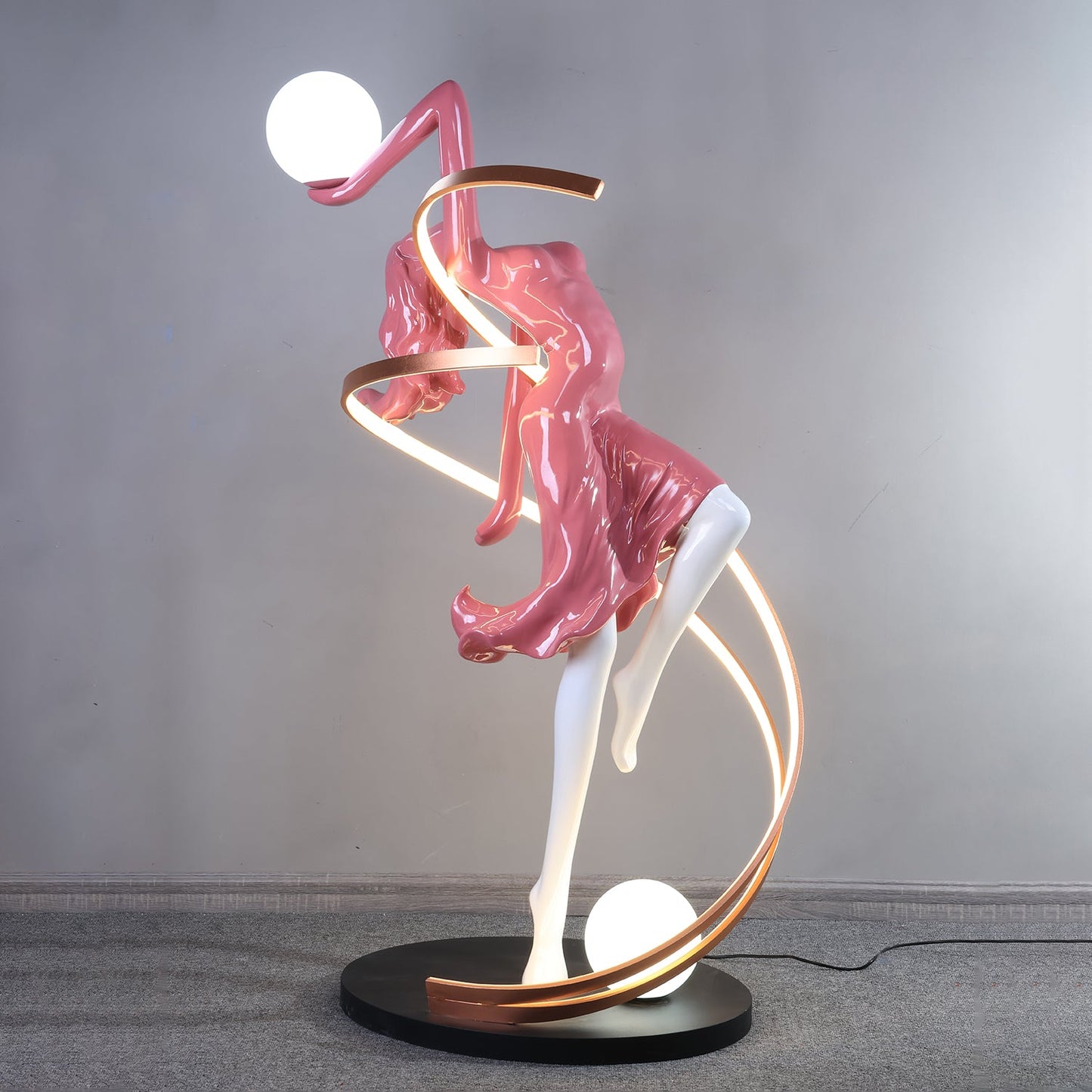Misha Goddess Statue Floor Lamp with LED Light, Indoor Decor