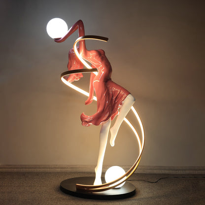 Misha Goddess Statue Floor Lamp with LED Light, Indoor Decor
