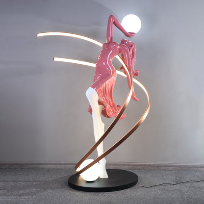 Misha Goddess Statue Floor Lamp with LED Light, Indoor Decor