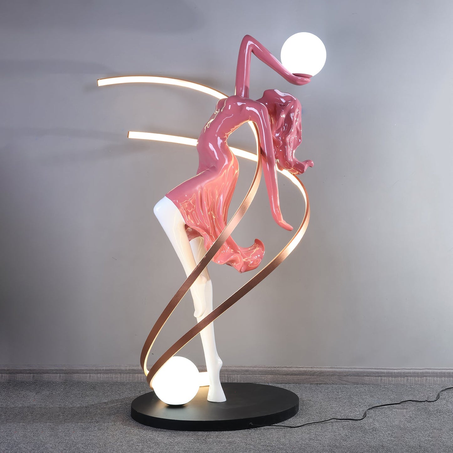 Misha Goddess Statue Floor Lamp with LED Light, Indoor Decor