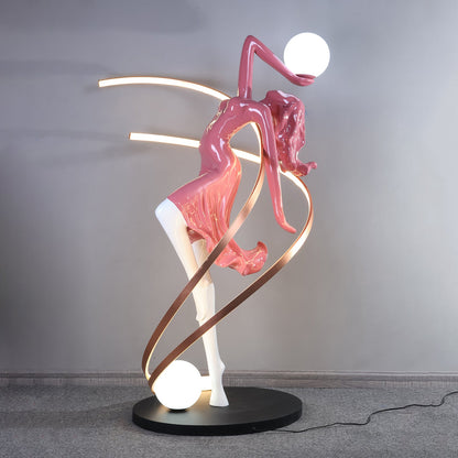 Misha Goddess Statue Floor Lamp with LED Light, Indoor Decor