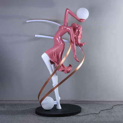 Misha Goddess Statue Floor Lamp with LED Light, Indoor Decor