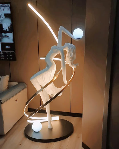 Misha Goddess Statue Floor Lamp with LED Light, Indoor Decor