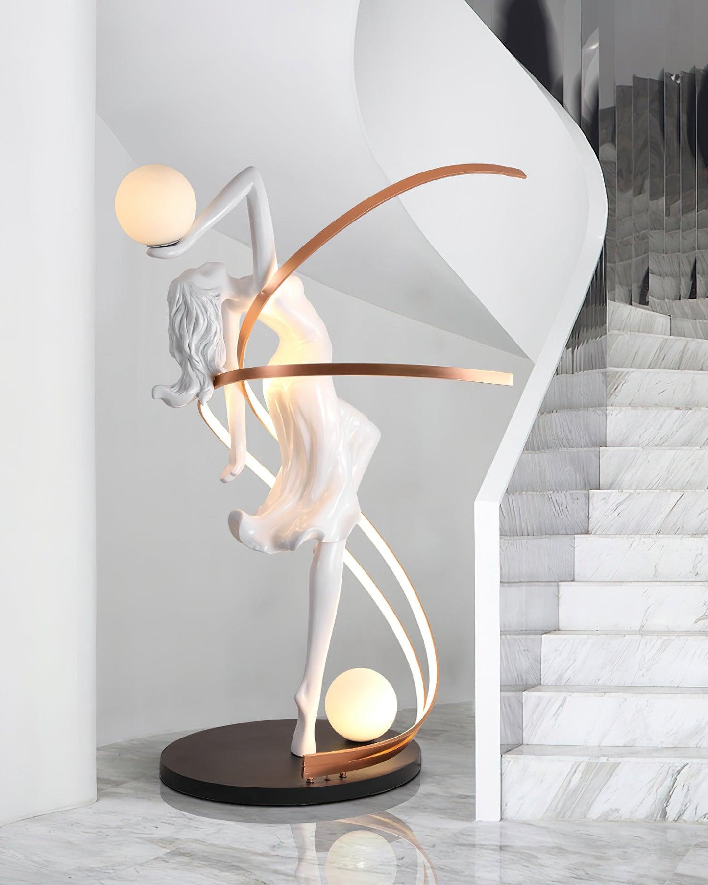 Misha Goddess Statue Floor Lamp with LED Light, Indoor Decor