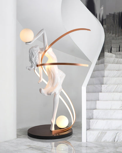 Misha Goddess Statue Floor Lamp with LED Light, Indoor Decor