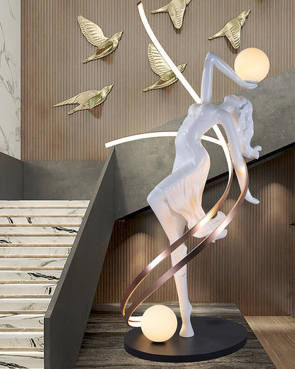 Misha Goddess Statue Floor Lamp with LED Light, Indoor Decor