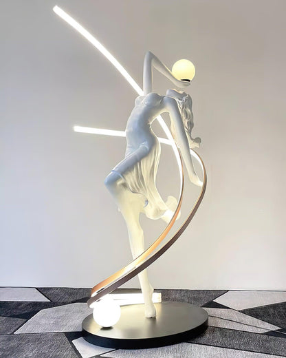 Misha Goddess Statue Floor Lamp with LED Light, Indoor Decor