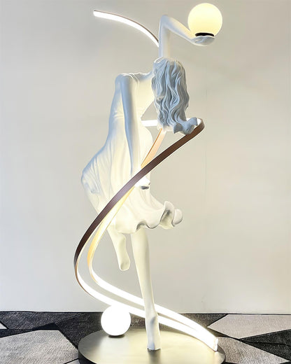 Misha Goddess Statue Floor Lamp with LED Light, Indoor Decor