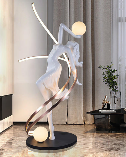 Misha Goddess Statue Floor Lamp with LED Light, Indoor Decor
